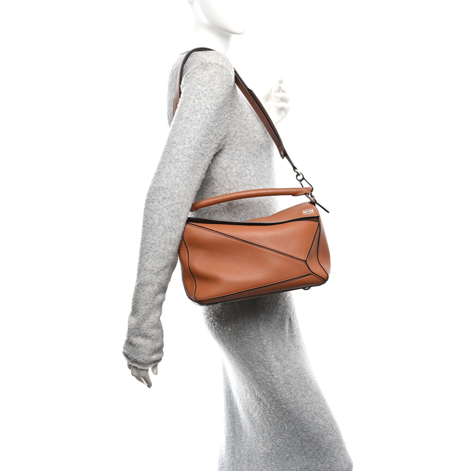 Loewe Calfskin Medium Puzzle Bag Tan 2 of 11