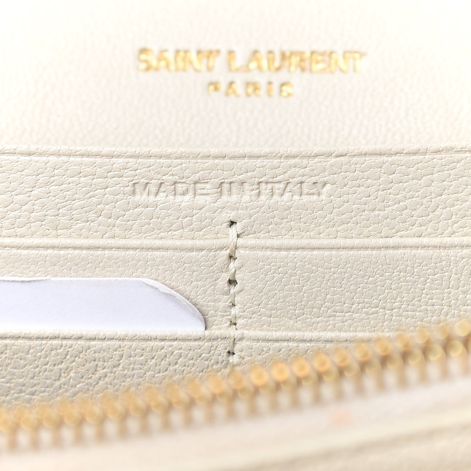 Saint Laurent Lambskin Diamond Quilted Becky Chain Wallet Blanc Vintage 7 of 9