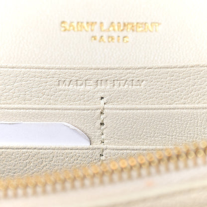 Saint Laurent Lambskin Diamond Quilted Becky Chain Wallet Blanc Vintage 7 of 9