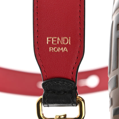 Fendi Vitello Grace F is Fendi Bi-Color FF 1974 Embossed Grande Mon Tresor Bucket Bag Maya Black Fragola 16 of 16
