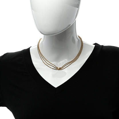 Louis Vuitton Metal Essential V Skin Necklace Gold 2 of 4