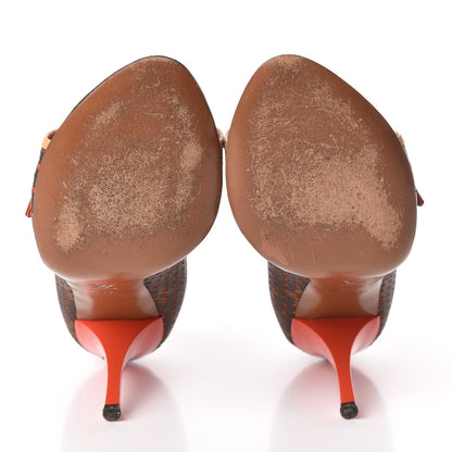 Louis Vuitton Monogram Perforated Pumps 37 Orange 7 of 15