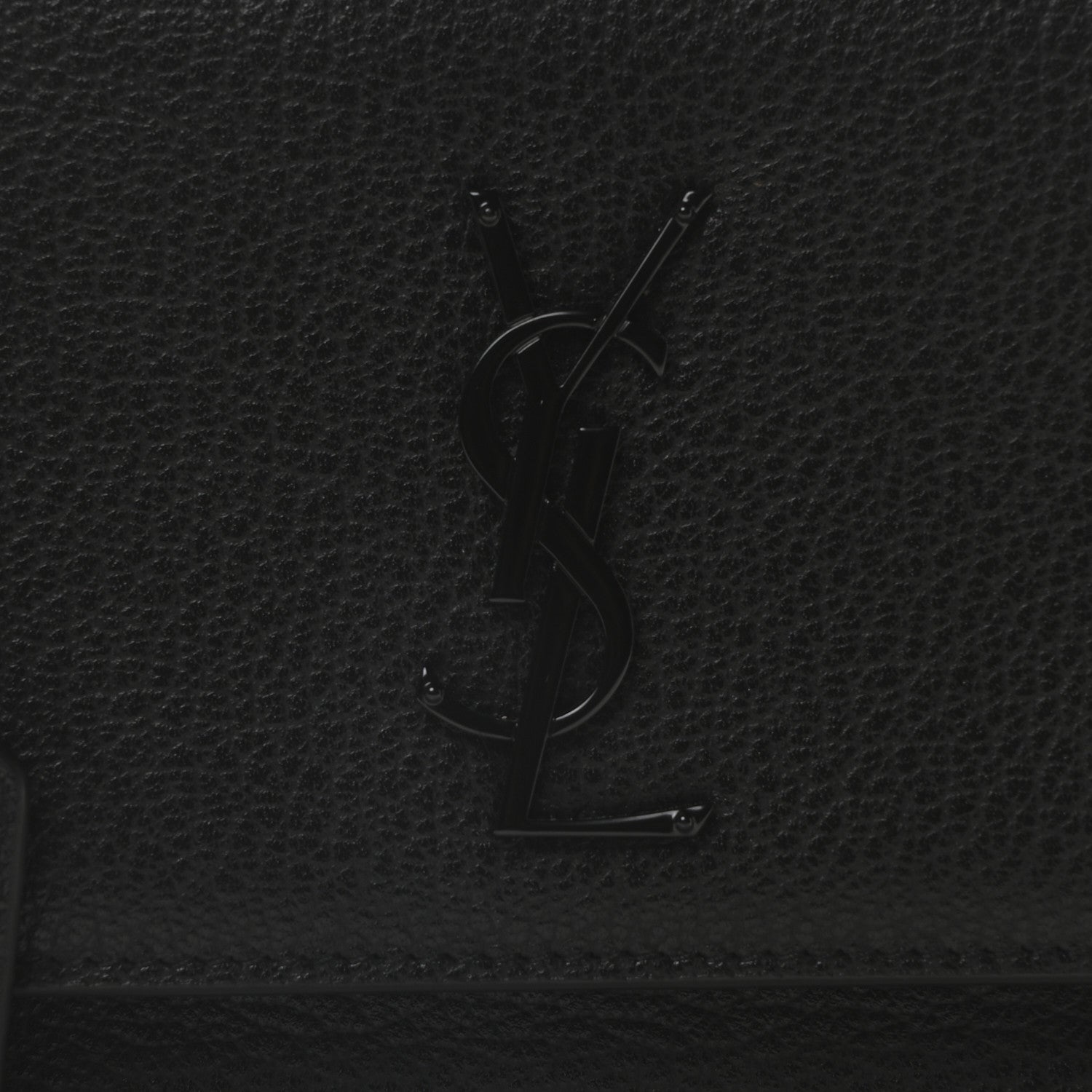 Saint Laurent Grained Calfskin Medium Monogram Sunset Satchel Black 8 of 10