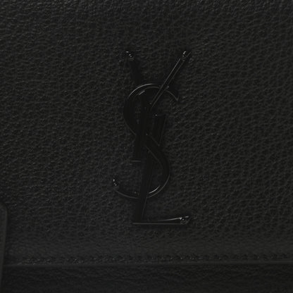 Saint Laurent Grained Calfskin Medium Monogram Sunset Satchel Black 8 of 10