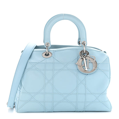 Christian Dior Lambskin Cannage Granville Polochon Light Blue 1 of 11