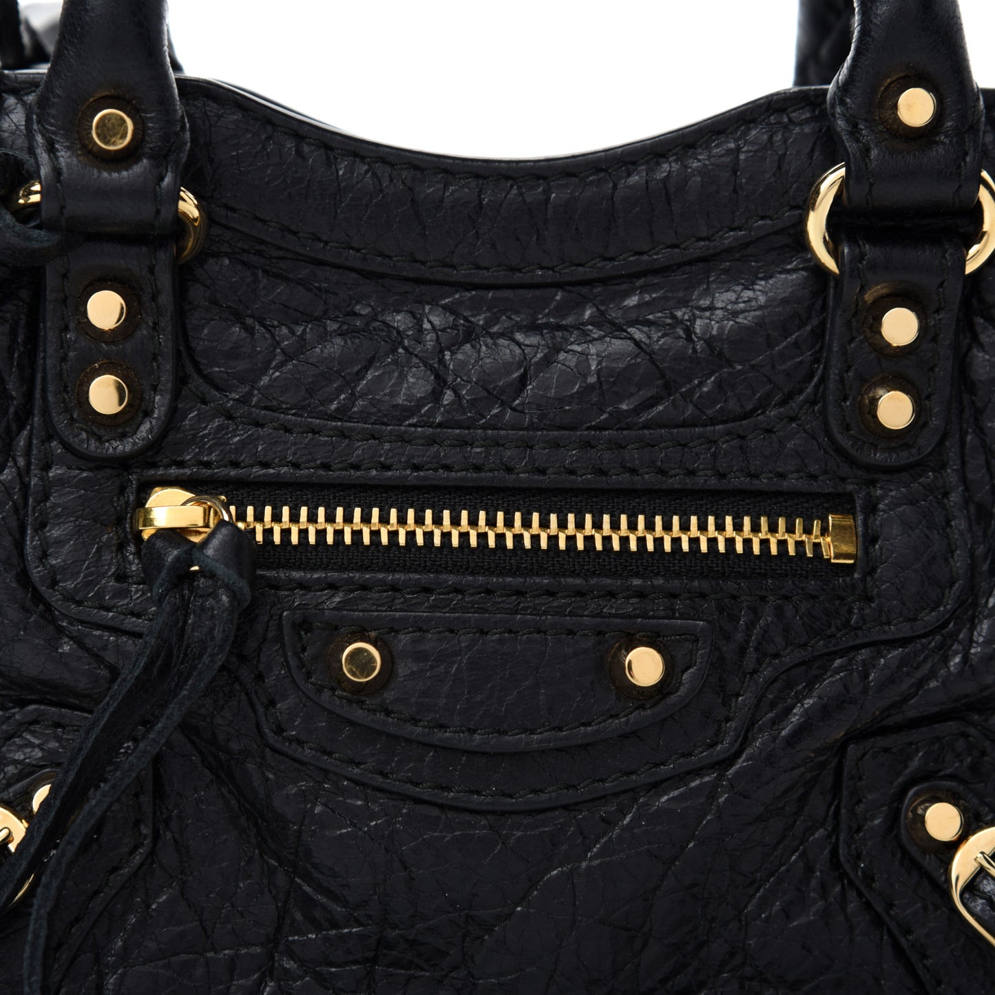 Agneau Classic Gold Hardware Nano City Black