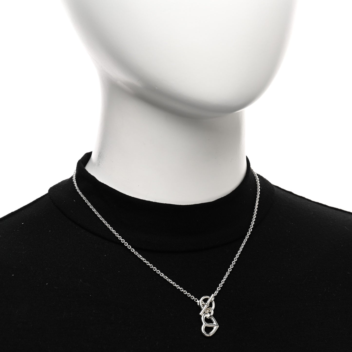 Sterling Silver Chaine D'Ancre Heart Toggle Necklace