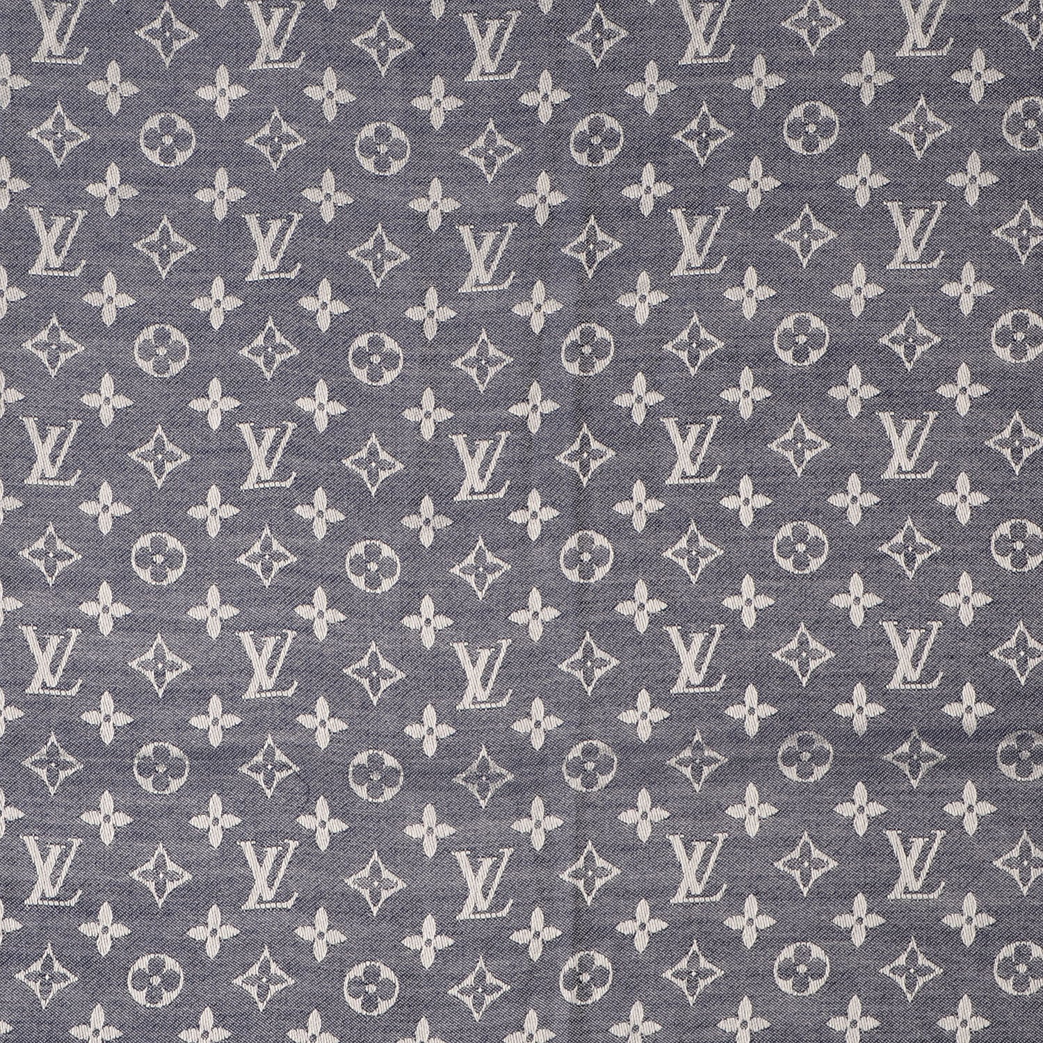 Louis Vuitton Silk Wool Monogram Denim Shawl Blue 1 of 5