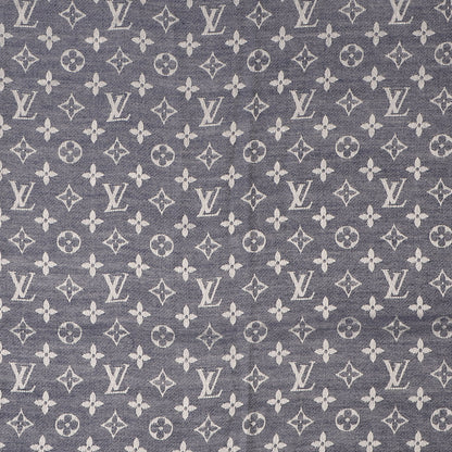Louis Vuitton Silk Wool Monogram Denim Shawl Blue 1 of 5