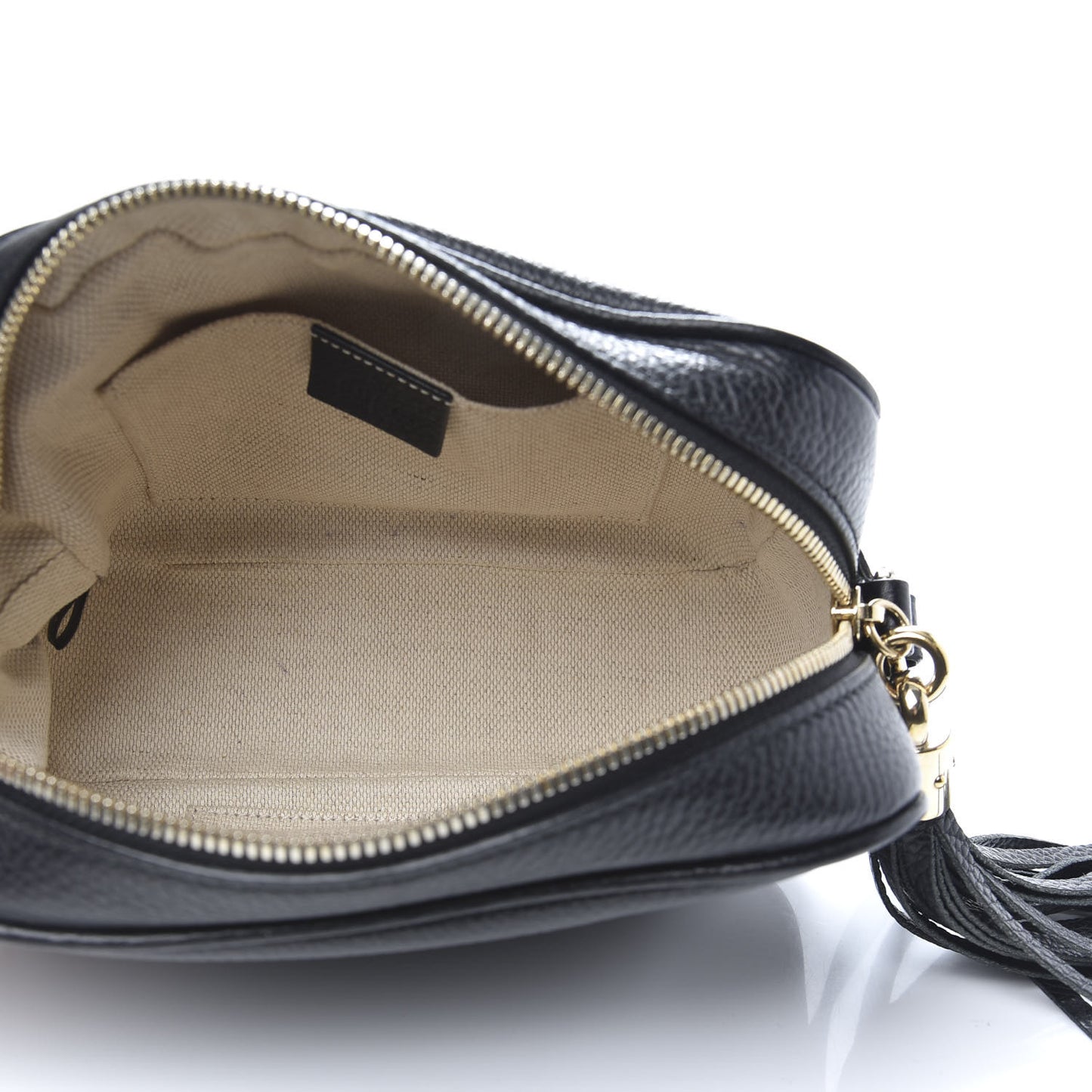 Pebbled Calfskin Small Soho Disco Bag Black