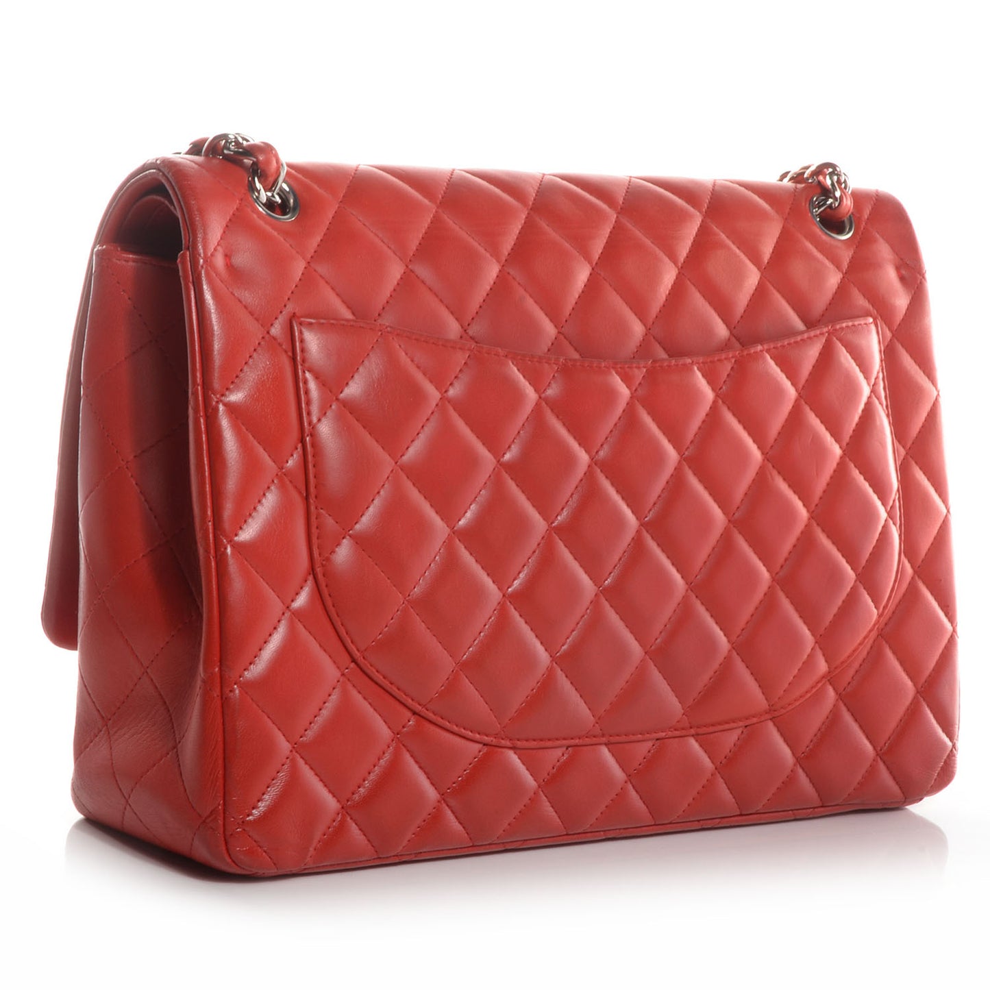 Lambskin Maxi Double Flap Red