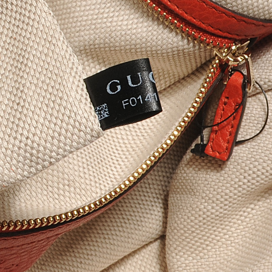 Gucci Pebbled Calfskin Medium Soho Chain Hobo Red 3 of 12