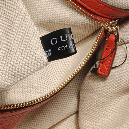 Gucci Pebbled Calfskin Medium Soho Chain Hobo Red 3 of 12