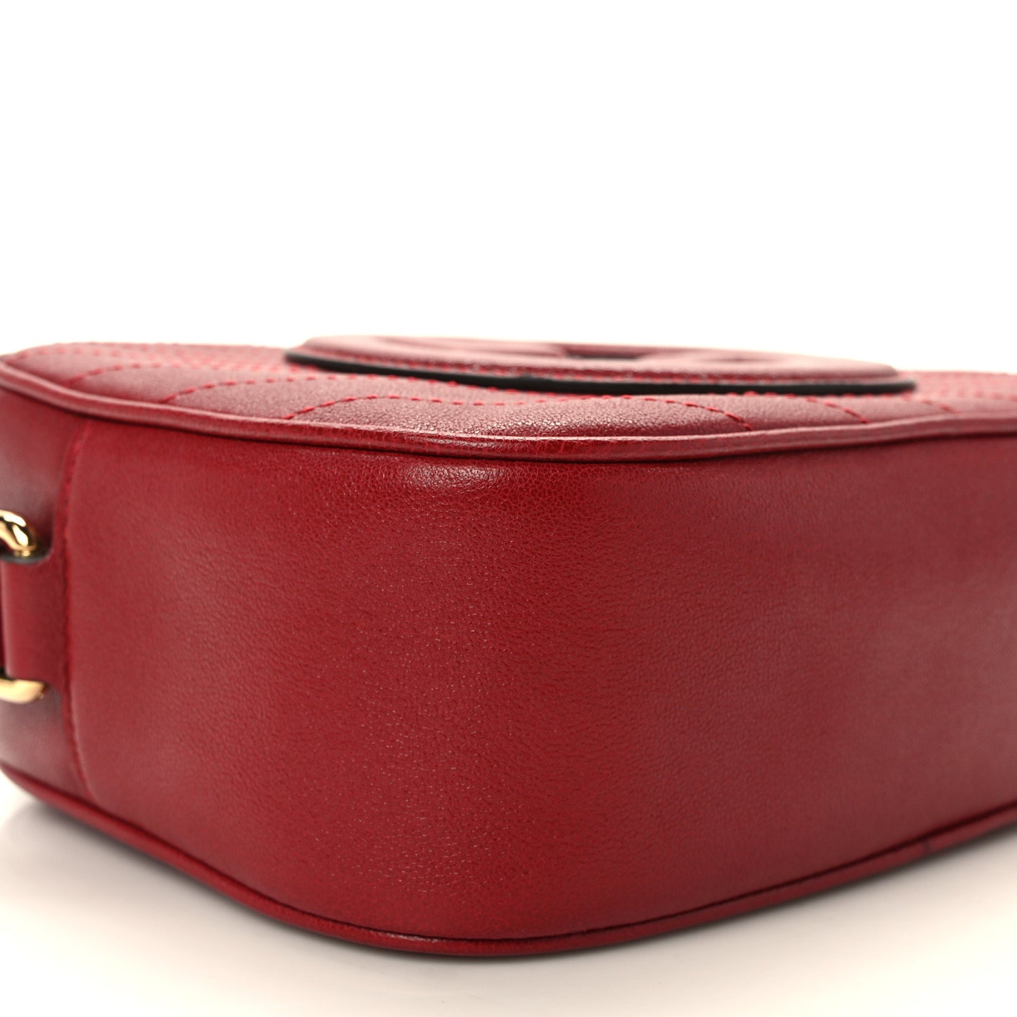 Sakai Be Green Calfskin Diagonal Stitched Small Blondie Shoulder Bag Rosso