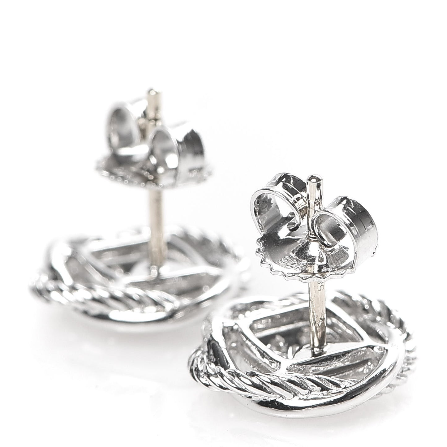 Sterling Silver Diamond 13mm Infinity Earrings