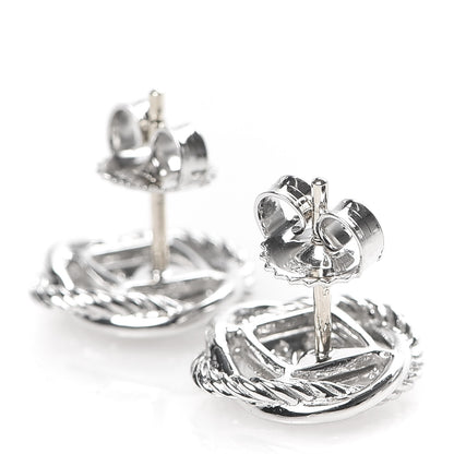 David Yurman Sterling Silver Diamond 13mm Infinity Earrings 3 of 4