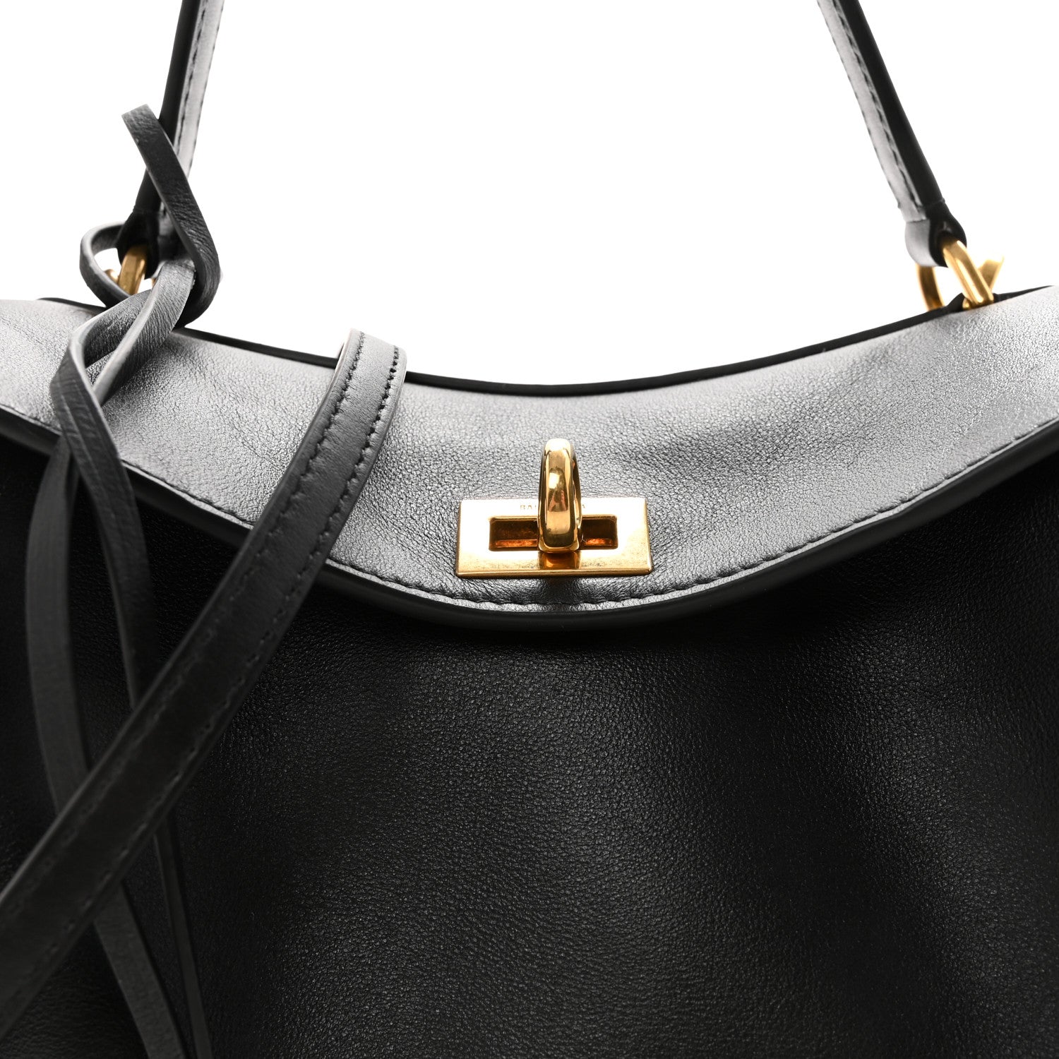 Balenciaga Natural Smooth Calfskin Mini Rodeo Top Handle Handbag Black 7 of 9