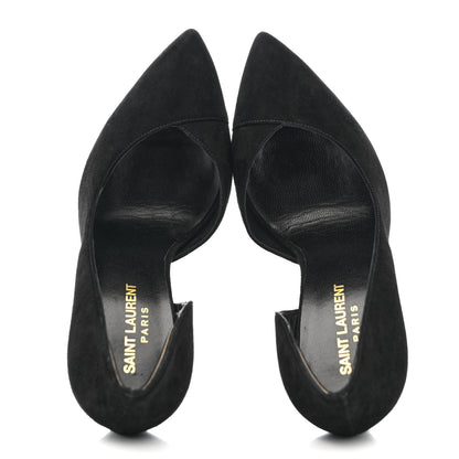 Saint Laurent Suede Janis 105 D'Orsay Pumps 38 Black 2 of 10