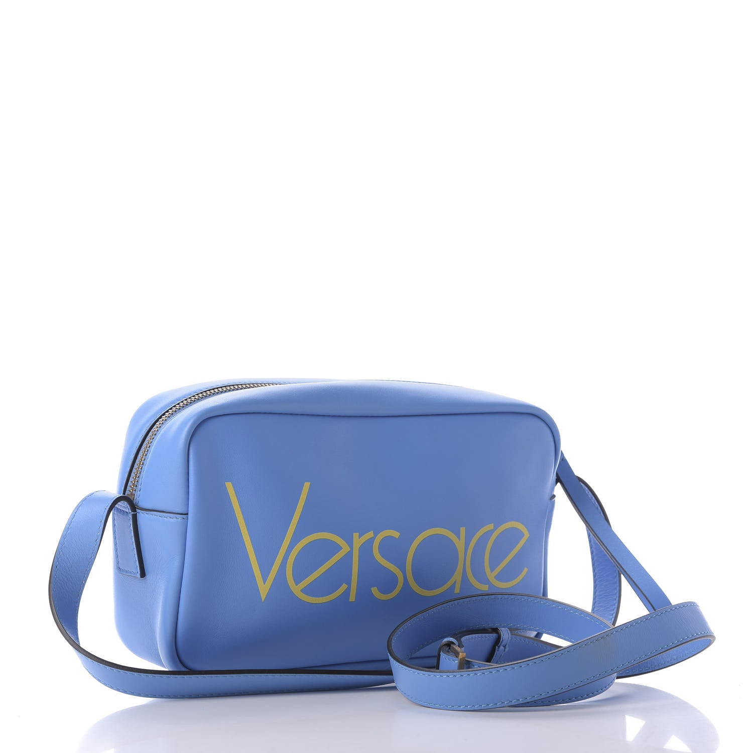Versace Calfskin Logo Camera Bag Blue 3 of 9