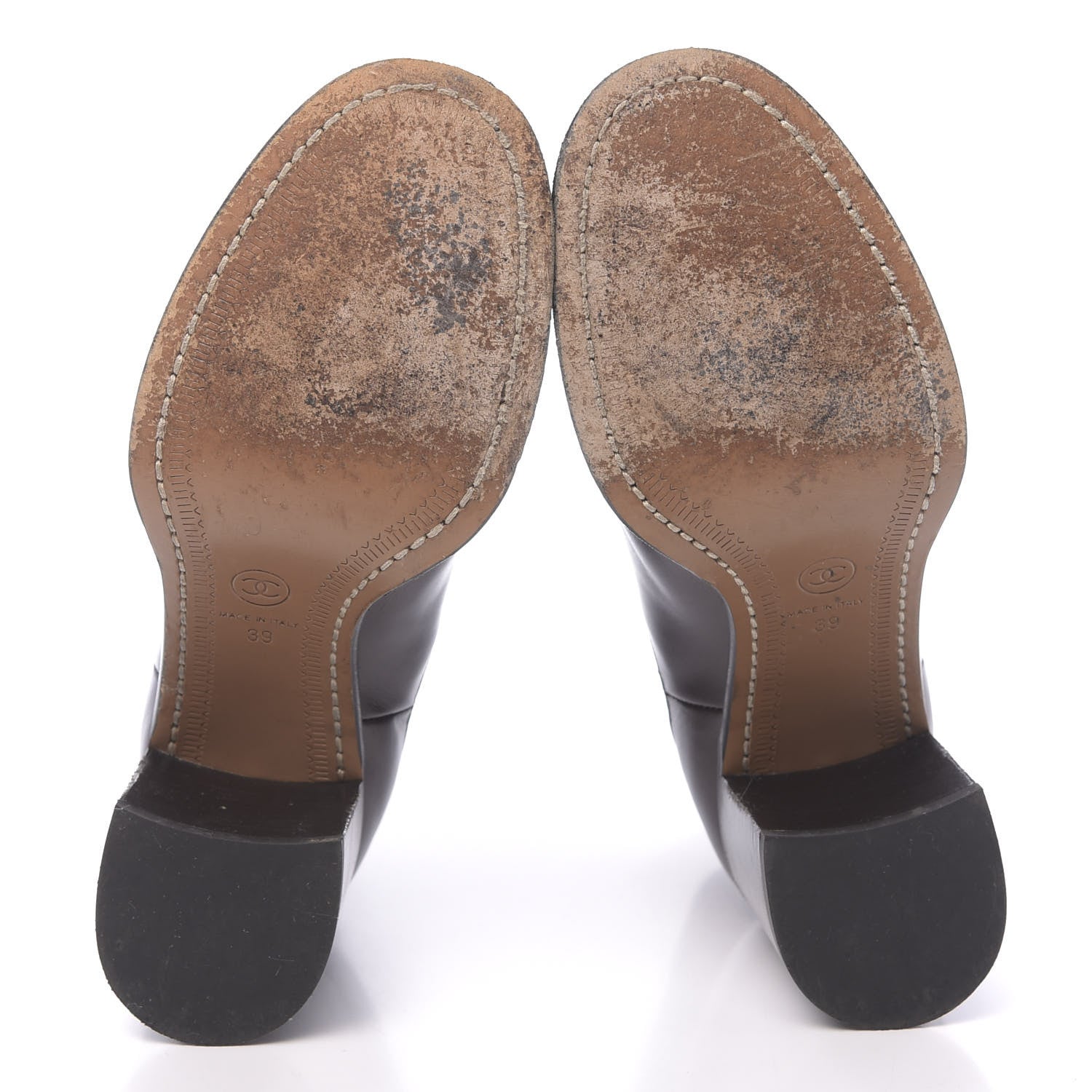Chanel Glazed Calfskin Short Boots 39 Dark Brown 5 of 9