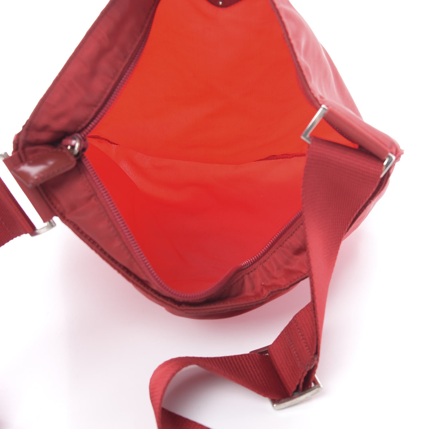 Prada Nylon Vela Flat Messenger Bag Fuoco 5 of 12