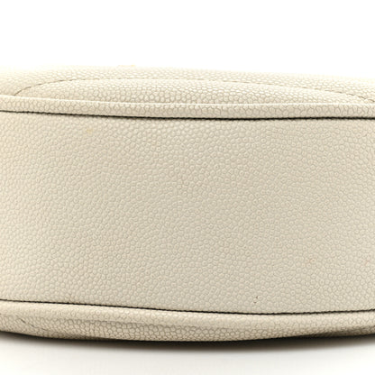 Saint Laurent Grain De Poudre Matelasse Chevron Quilted Round Vinyle Camera Bag Crema Soft 8 of 15