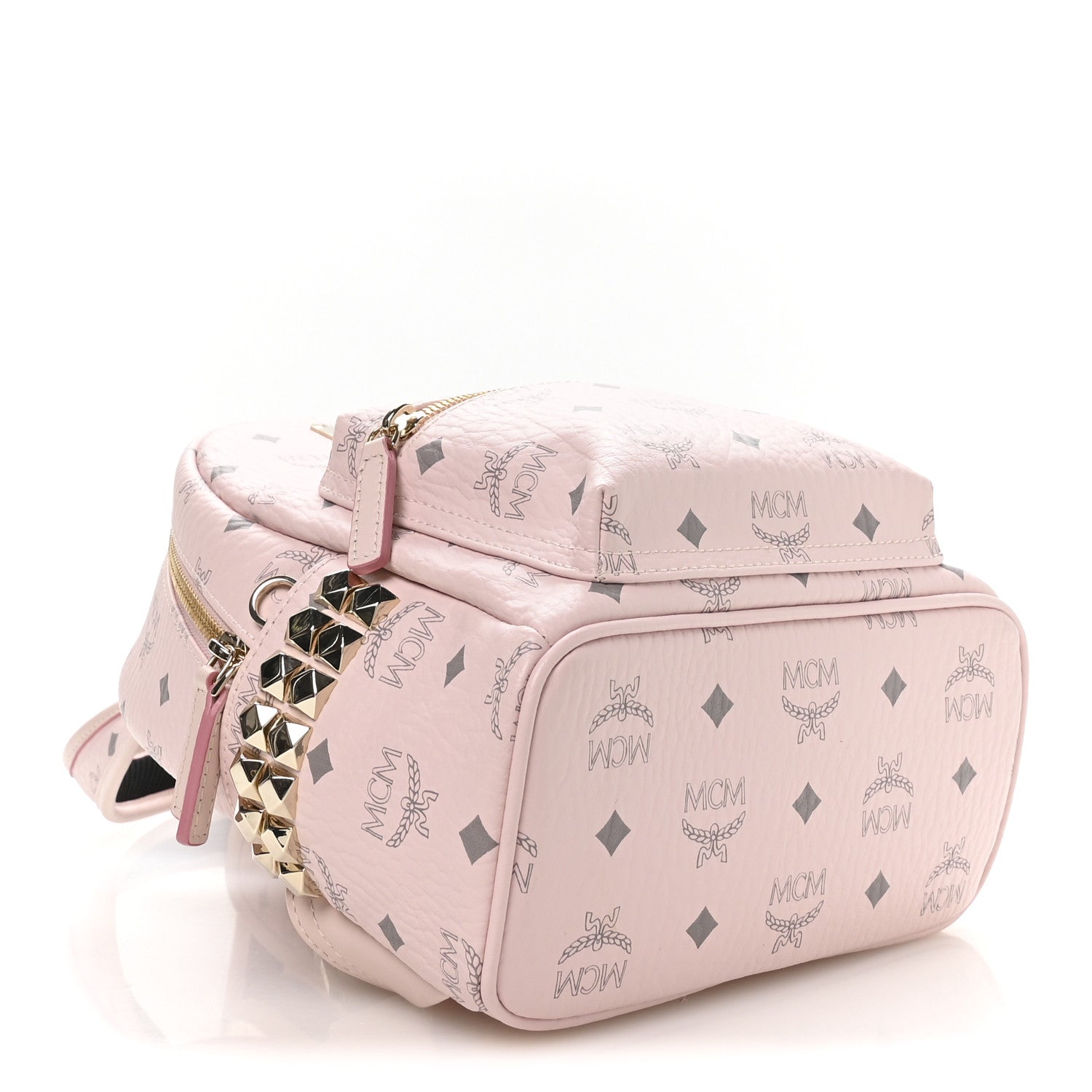 MCM Visetos Outline Stud Mini Stark Backpack Soft Pink 4 of 11