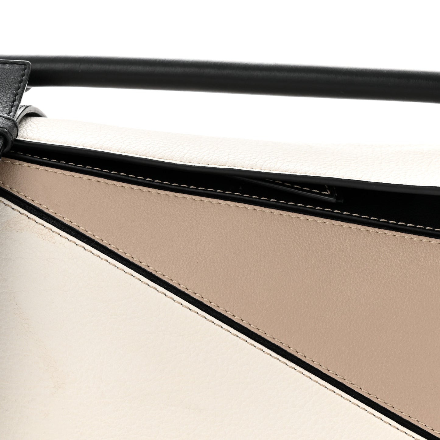 Calfskin Small Puzzle Bag Black Taupe