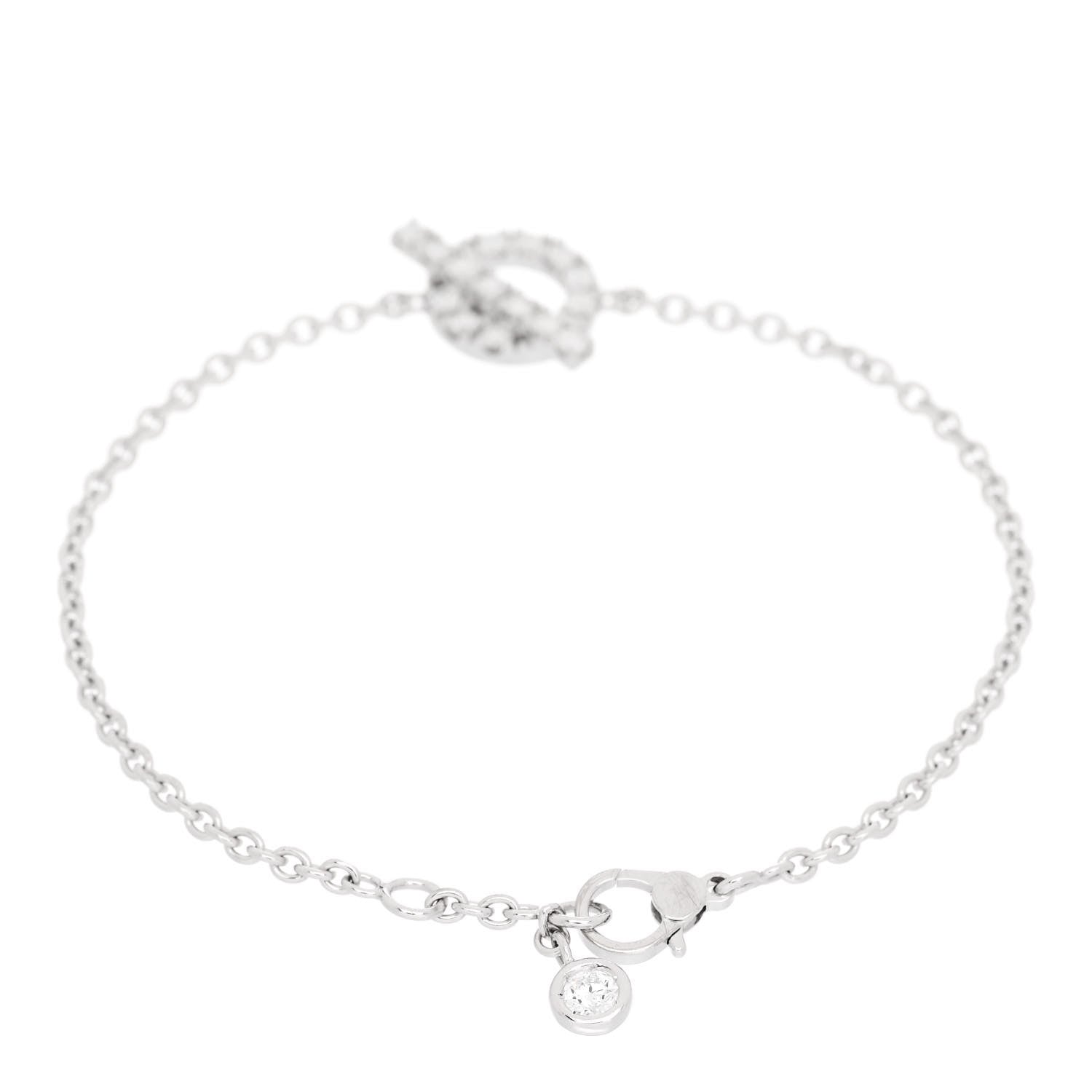 Hermes 18K White Gold Diamond Finesse Bracelet SH 2 of 4