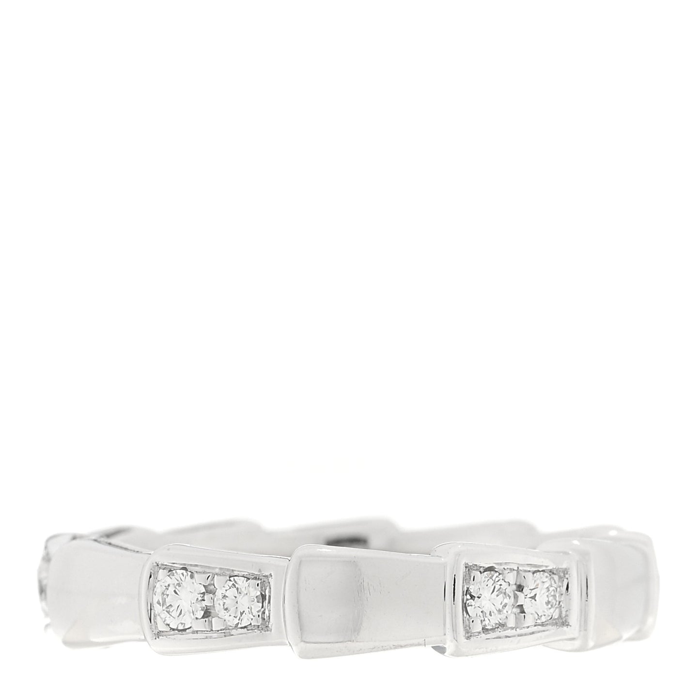 18K White Gold Diamond Serpenti Viper Band Ring 46 3.75