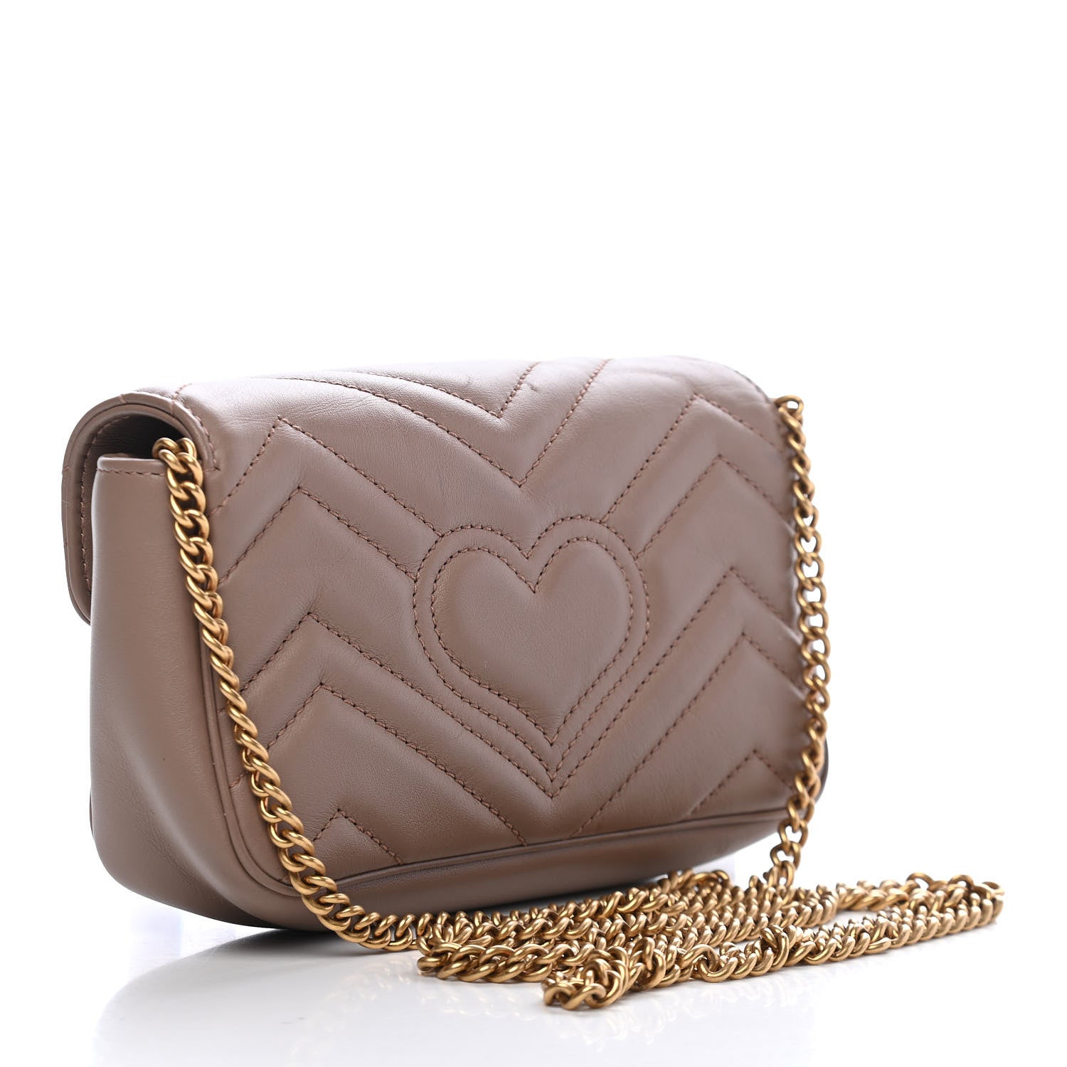 Gucci Calfskin Matelasse Super Mini GG Marmont Shoulder Bag Porcelain Rose 4 of 20