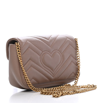 Gucci Calfskin Matelasse Super Mini GG Marmont Shoulder Bag Porcelain Rose 4 of 20