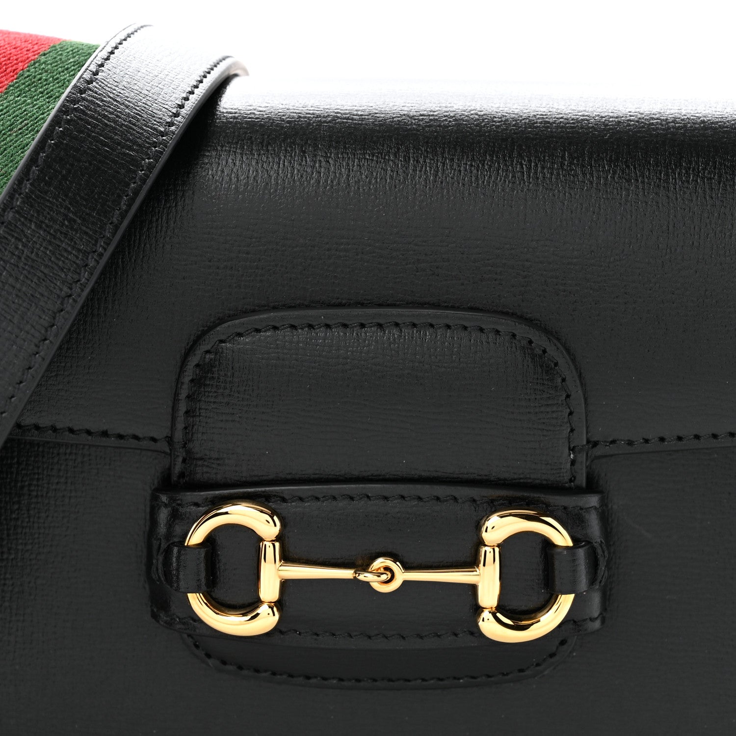 Gucci Azalea Calfskin Web Mini Horsebit 1955 Shoulder Bag Black 8 of 11