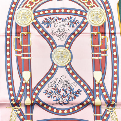 Hermes Silk Twill Grand Tralala 90 Rose Poudre Vert 2 of 5