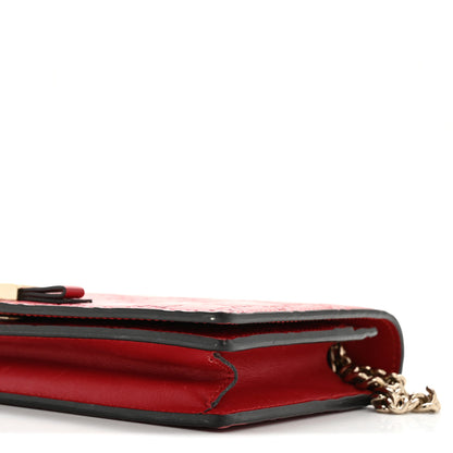 Gucci Guccissima Signature Bowy Chain Wallet Hibiscus Red 9 of 14