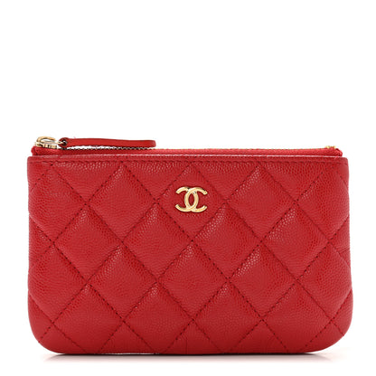 Chanel Caviar Quilted Small Cosmetic Case Red 1 of 10