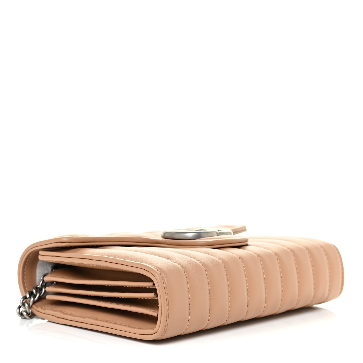 Calfskin Matelasse Aria GG Marmont Chain Wallet Camelia