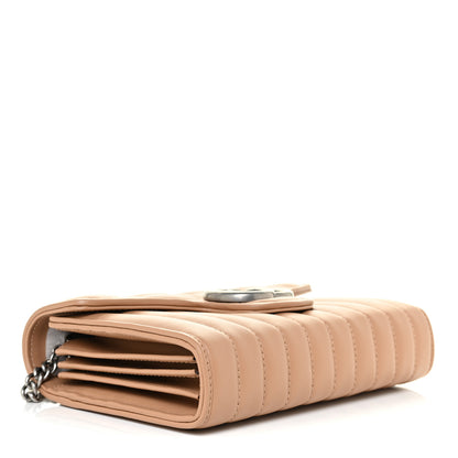 Gucci Calfskin Matelasse Aria GG Marmont Chain Wallet Camelia 4 of 14