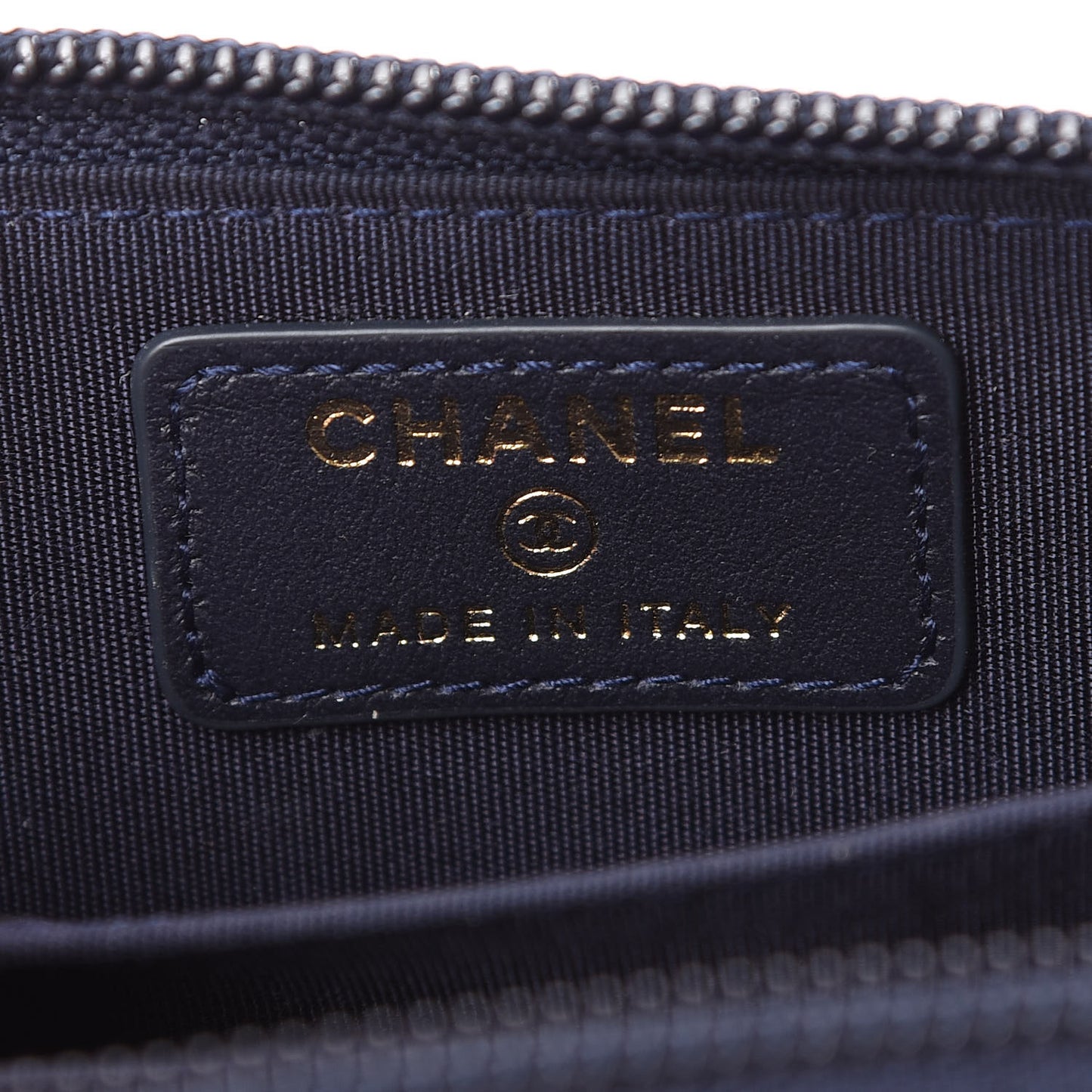 Caviar Quilted Boy Zip Around Coin Purse Wallet Navy