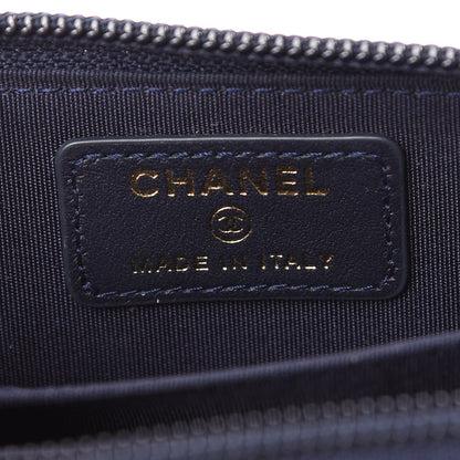 Chanel Caviar Quilted Boy Zip Around Coin Purse Wallet Navy 5 of 7