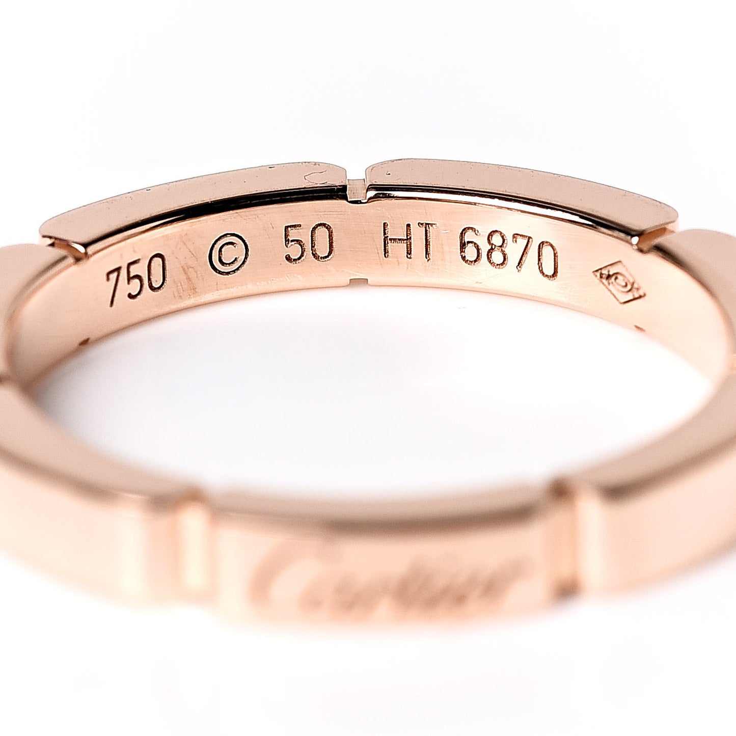 18K Pink Gold 2.5mm Maillon Panthere Wedding Band Ring 50 5.25