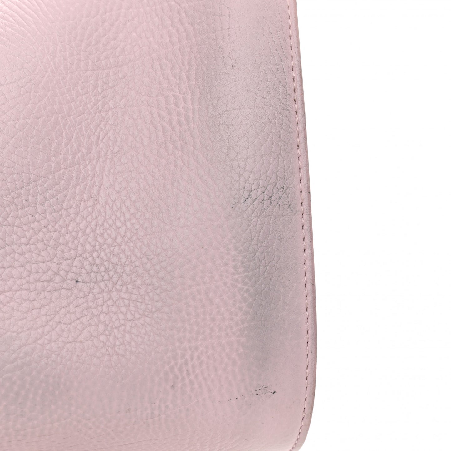 Grained Calfskin M Tube Round Tote Rose Poudre
