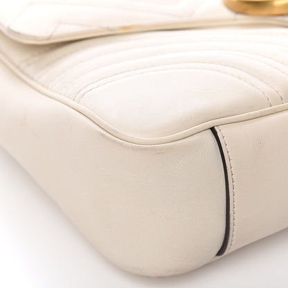Gucci Calfskin Matelasse Medium GG Marmont Shoulder Bag White 8 of 18
