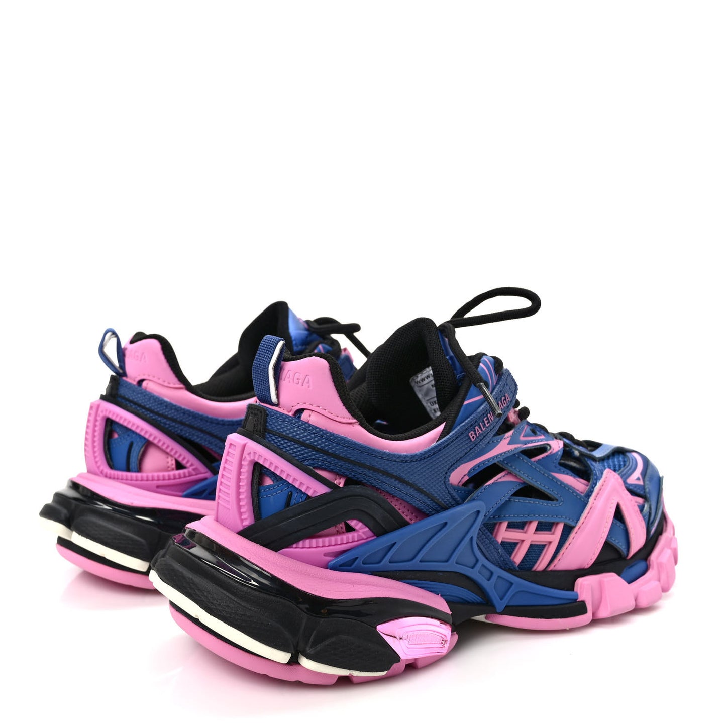 Rubber Mesh Bi-Color Womens Track.2 Open Sneakers 37 Blue Pink