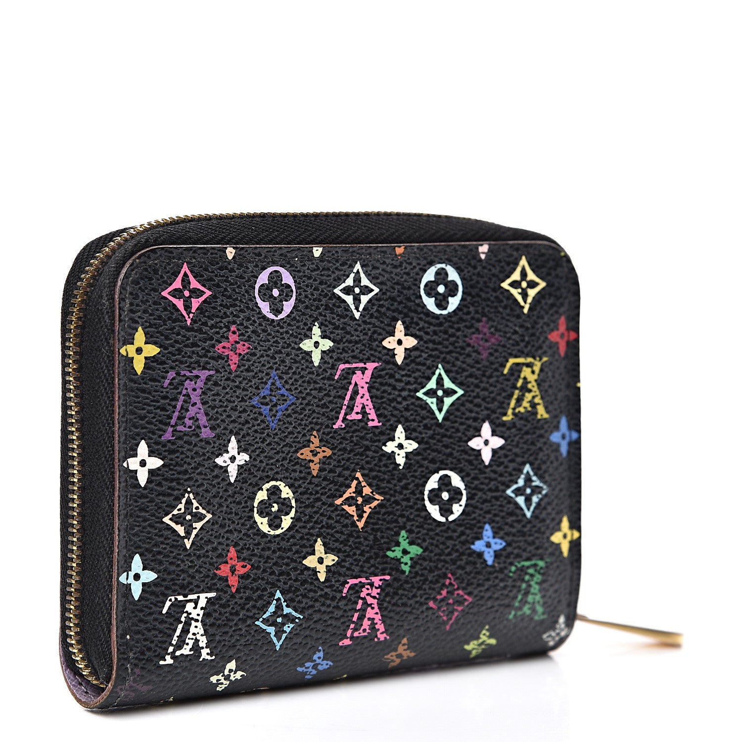 Louis Vuitton Monogram Multicolor Zippy Coin Purse Black Violet 2 of 11