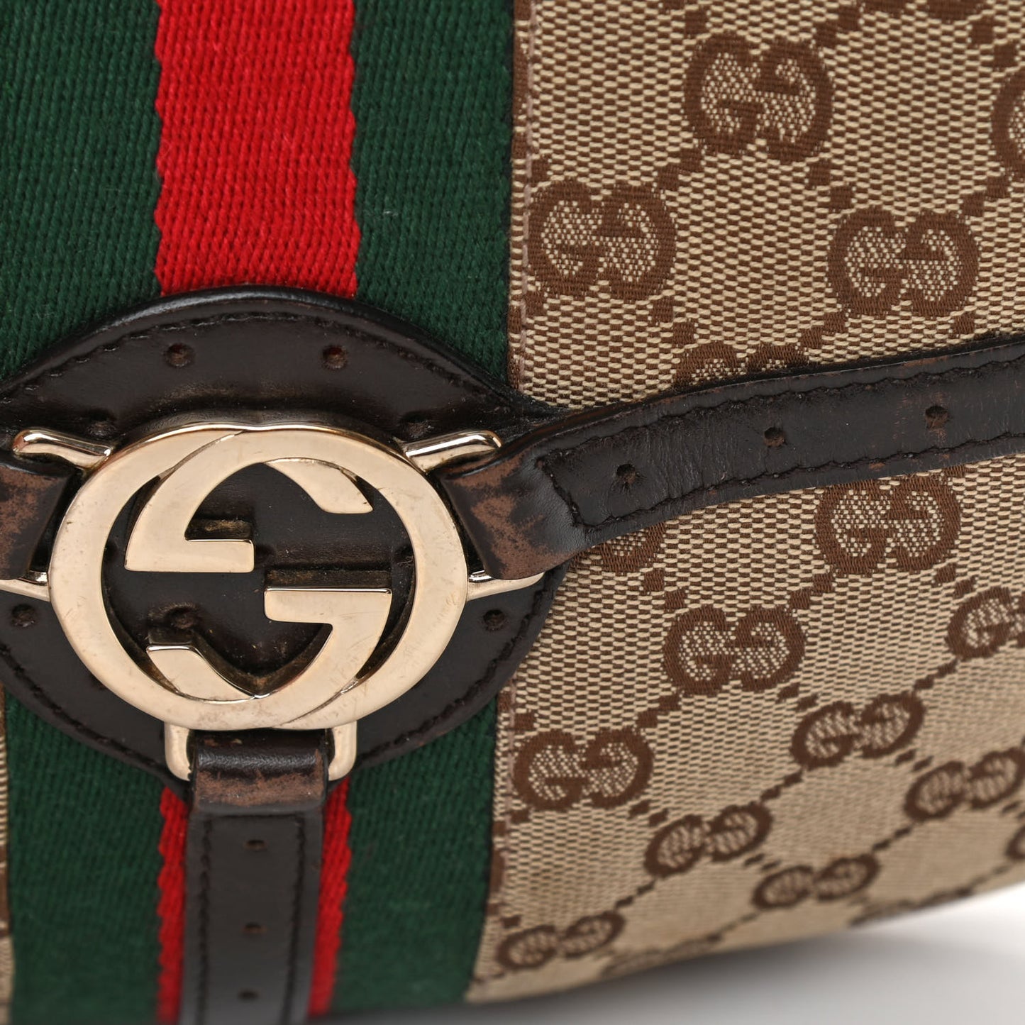 Monogram Web GG Reins Hobo Brown
