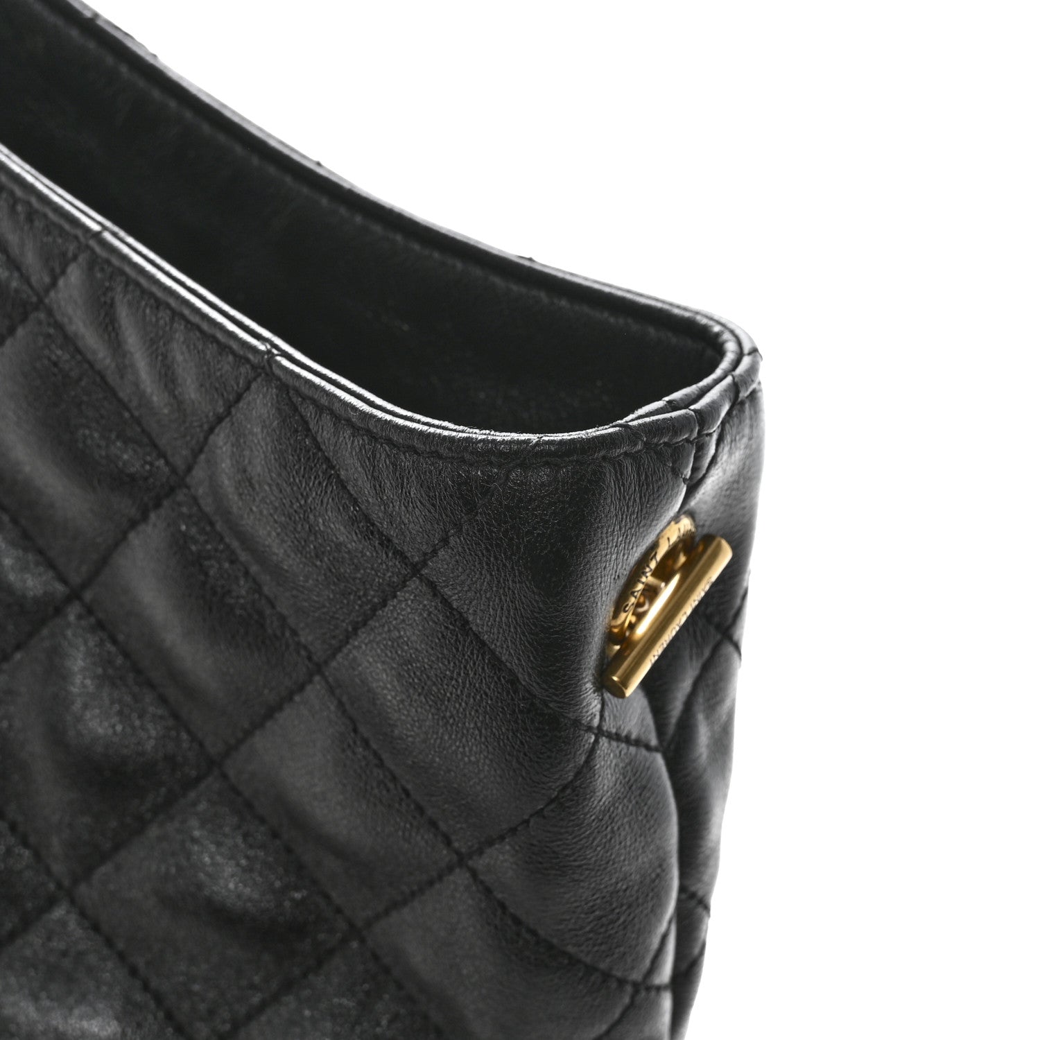 Saint Laurent Lambskin Quilted Maxi Icare Shopping Tote Black 13 of 14
