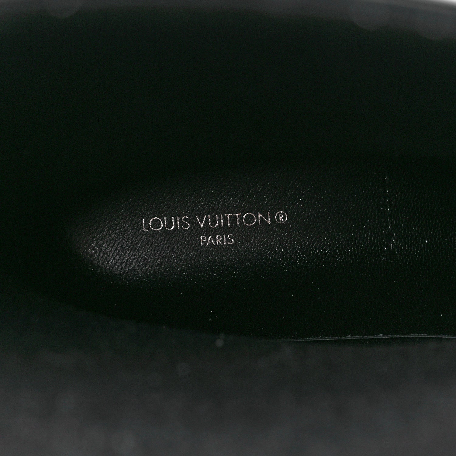 Louis Vuitton Rubber Embossed Monogram Drops Flat Half Boots 37 Black 7 of 7