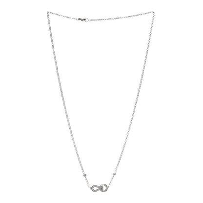 Cartier 18K White Gold Diamond Agrafe Pendant Necklace 3 of 6