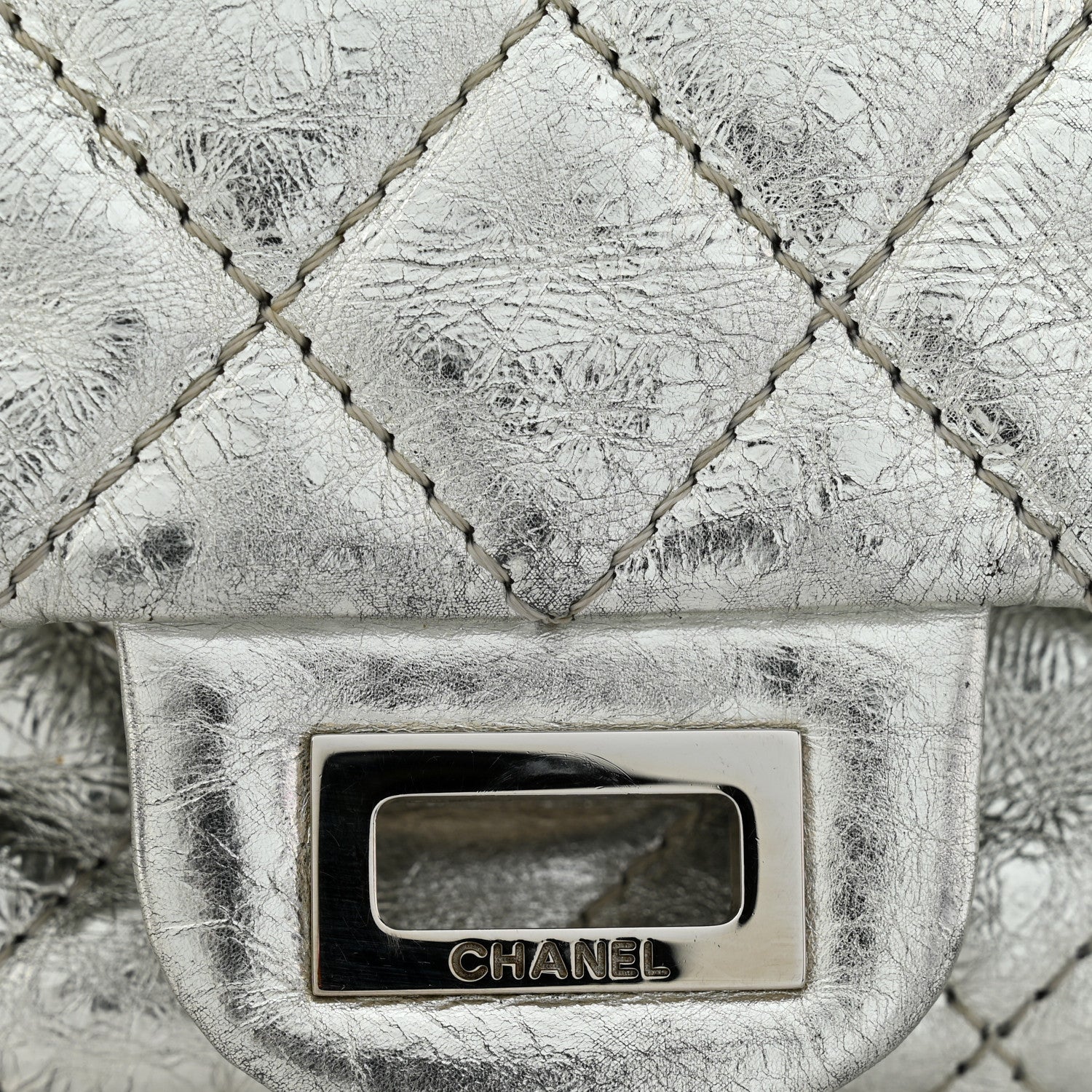 Chanel Metallic Aged Calfskin Quilted 2.55 Reissue 226 Flap Silver 11 of 13